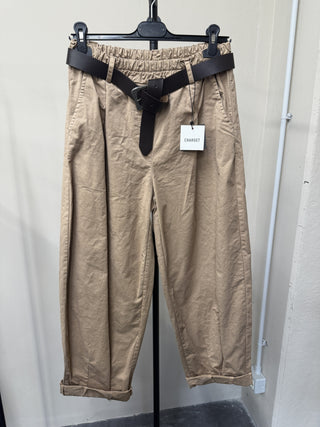 PANTALONE BAGGY COTONE CAMEL camel|Colore:Camel
