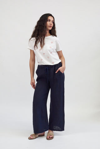 Pantalone 100% Lino blu|Colore:Blu