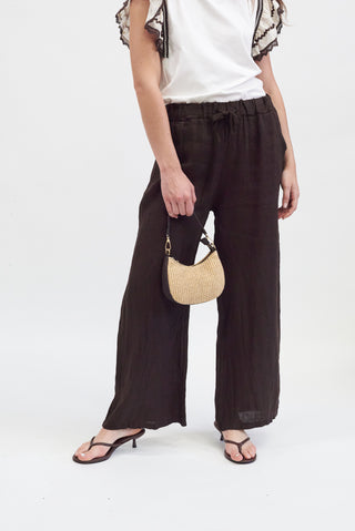 Pantalone 100% Lino Moro|Colore:Moro