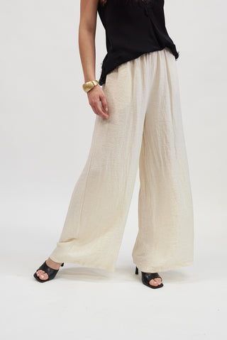 Pantalone Palazzo Leggero panna|Colore:Panna