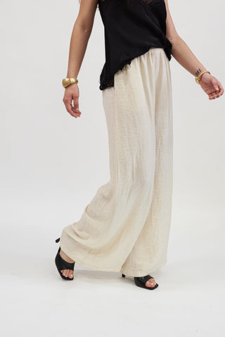 Pantalone Palazzo Leggero panna|Colore:Panna