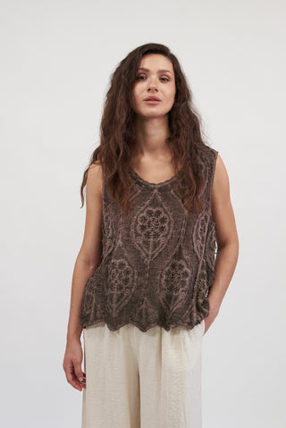 Maglia Ricamo in Cotone Moro|Colore:Moro