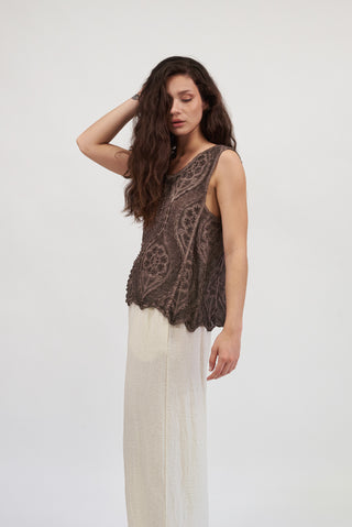 Maglia Ricamo in Cotone Moro|Colore:Moro