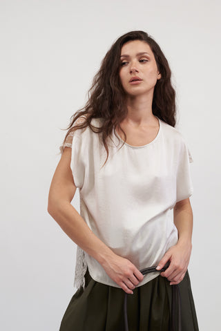 Maglia Schiena in Pizzo panna|Colore:Panna