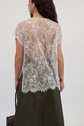 Maglia Schiena in Pizzo panna|Colore:Panna