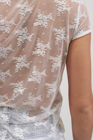 Maglia in Pizzo bianco|Colore:Bianco