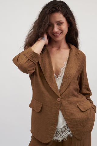 Giacca Monopetto Leggera Camel|Colore:Camel