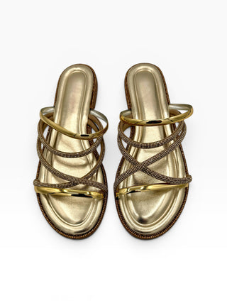 Ciabattina Strass e oro|Colore:Oro