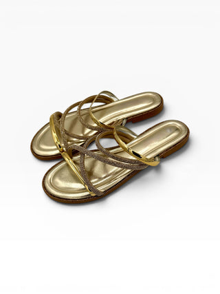 Ciabattina Strass e oro|Colore:Oro