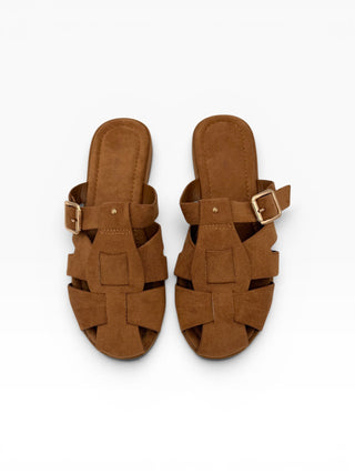 Sabot in Suede camel|Colore:Camel