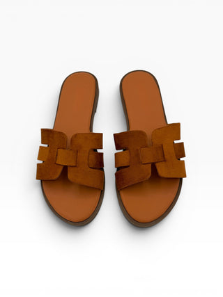 Ciabattina in Suede camel|Colore:Camel