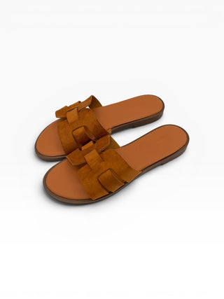 Ciabattina in Suede camel|Colore:Camel