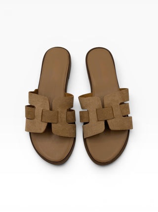 Ciabattina in Suede khaki|Colore:Khaki