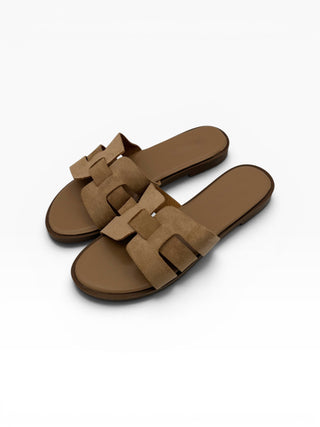 Ciabattina in Suede khaki|Colore:Khaki