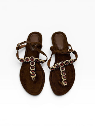 Sandalo Gioiello marrone|Colore:Marrone