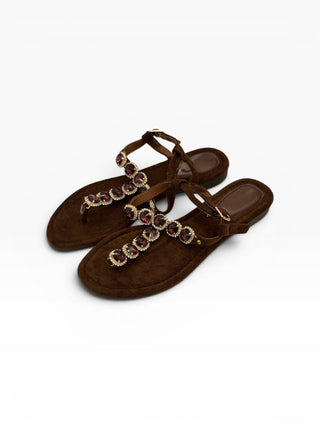 Sandalo Gioiello marrone|Colore:Marrone