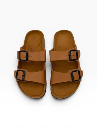 Sandalo Doppia Fascia Camel|Colore:Camel