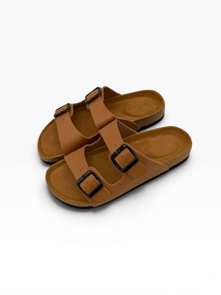 Sandalo Doppia Fascia Camel|Colore:Camel