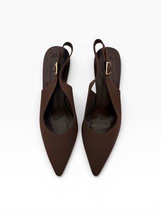 Slingback In Maglia marrone|Colore:Marrone