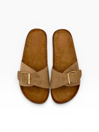 Sandalo Fascia Singola khaki|Colore:Khaki