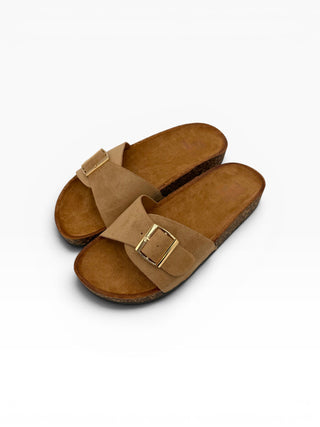 Sandalo Fascia Singola khaki|Colore:Khaki