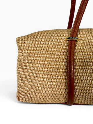 Maxi Baguette in Rafia camel|Colore:Camel