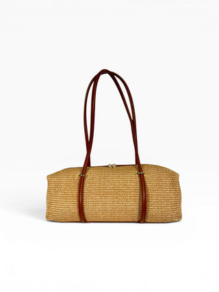 Maxi Baguette in Rafia camel|Colore:Camel