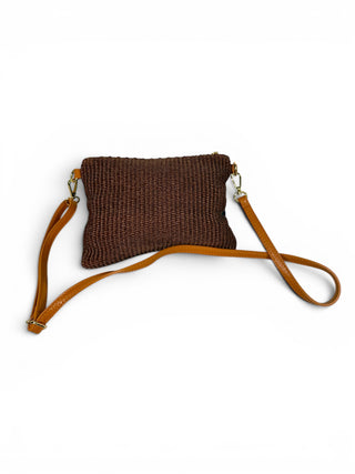 Pochette Pelle e Rafia moro|Colore:Moro