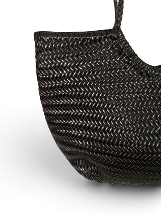 Maxi Tote Pelle Intrecciata moro|Colore:Moro