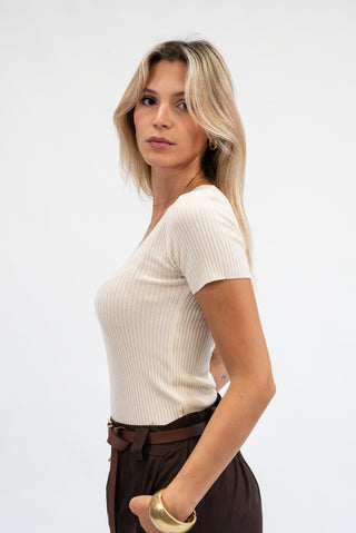 Maglia Costine  panna|Colore:Panna