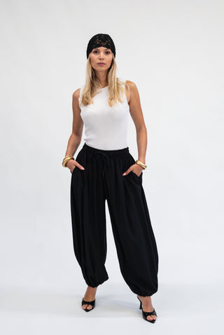Pantalone Balloon nero|Colore:Nero