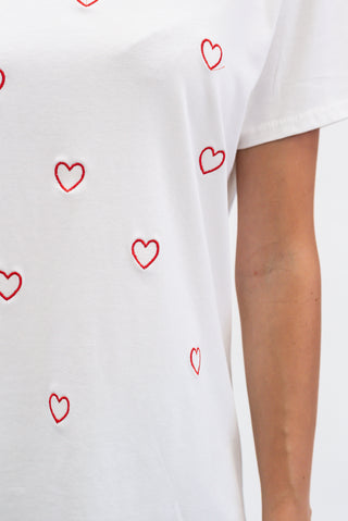 T-Shirt Cuori bianco|Colore:Bianco