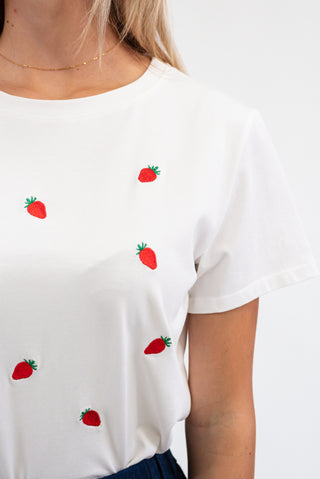 T-Shirt Fragole bianco|Colore:Bianco