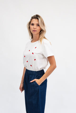 T-Shirt Fragole bianco|Colore:Bianco