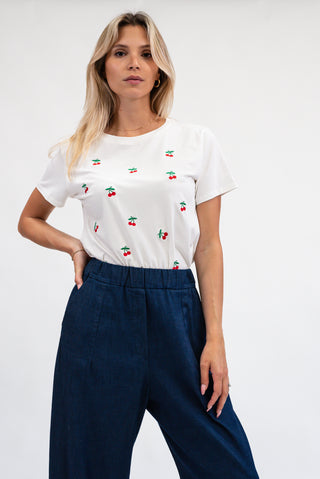 T-shirt Ciliegie bianco|Colore:Bianco