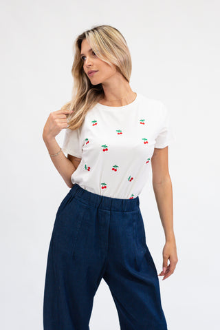 T-shirt Ciliegie bianco|Colore:Bianco