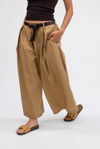 Pantalone Culotte Con Cintura Camel|Colore:Camel
