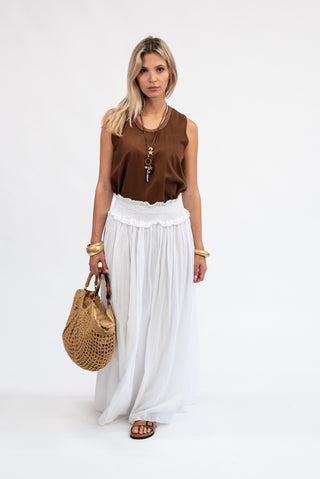 Top Collana Piuma moro|Colore:Moro