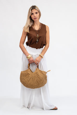 Gonna Lunga Cotone bianco|Colore:Bianco