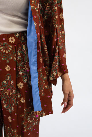 Giacca Kimono Fantasia coccio|Colore:Coccio