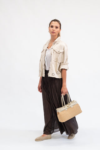Pantalone Wideleg Cotone moro|Colore:Moro