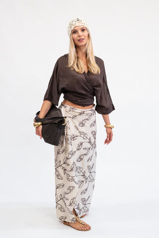 Gonna Pareo Ricamo beige|Colore:Beige