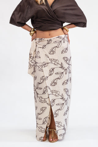 Gonna Pareo Ricamo beige|Colore:Beige