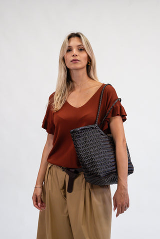 Maglia con Volant coccio|Colore:Coccio