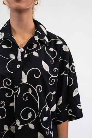Camicia Ricamo Chic nero|Colore:Nero