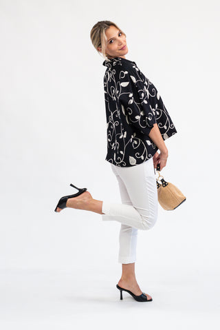 Camicia Ricamo Chic nero|Colore:Nero