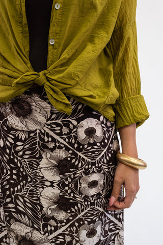 Camicia Nodo in Cotone Verde olio|Colore:Verde olio