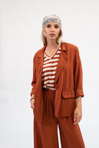 Giacca Monopetto in Tencel Coccio|Colore:Coccio