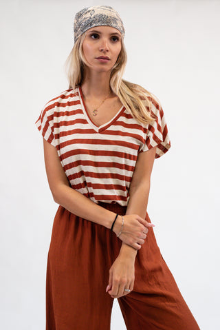 Maglia Righe coccio|Colore:Coccio