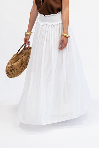 Gonna Lunga Cotone bianco|Colore:Bianco